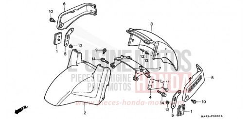 FRONT FENDER (ST1100AT/AV/AW) ST1100AT de 1996